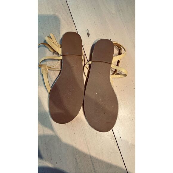 JACK ROGERS EVIE ESPADRILLE YELLOW LEATHER SANDALS WOMENS SZ 10 - Picture 5 of 6